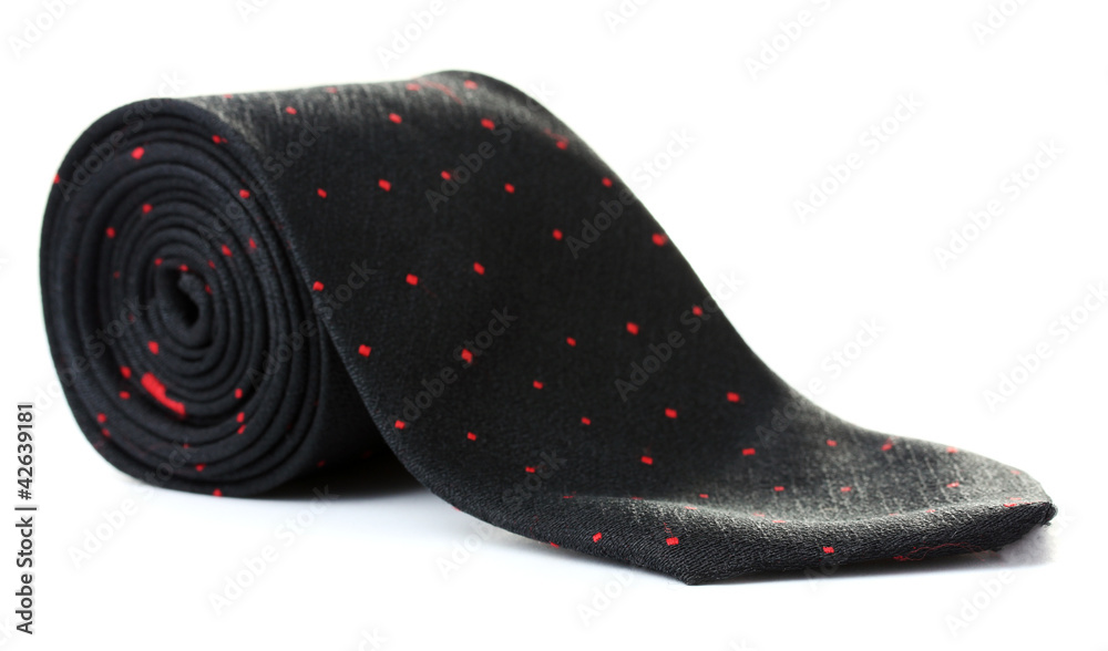 black rolled tie isolated on white black rolled tie isolated on white