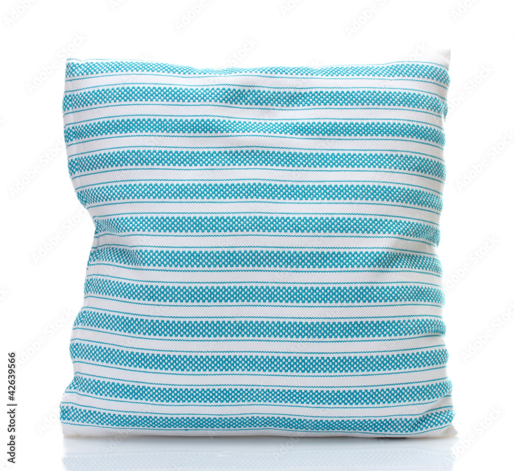 blue bright pillow isolated on white