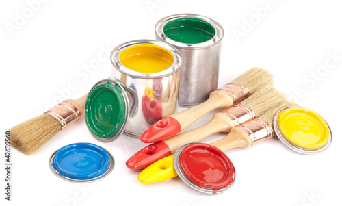 Wallpaper Mural paint brushes with cans Torontodigital.ca