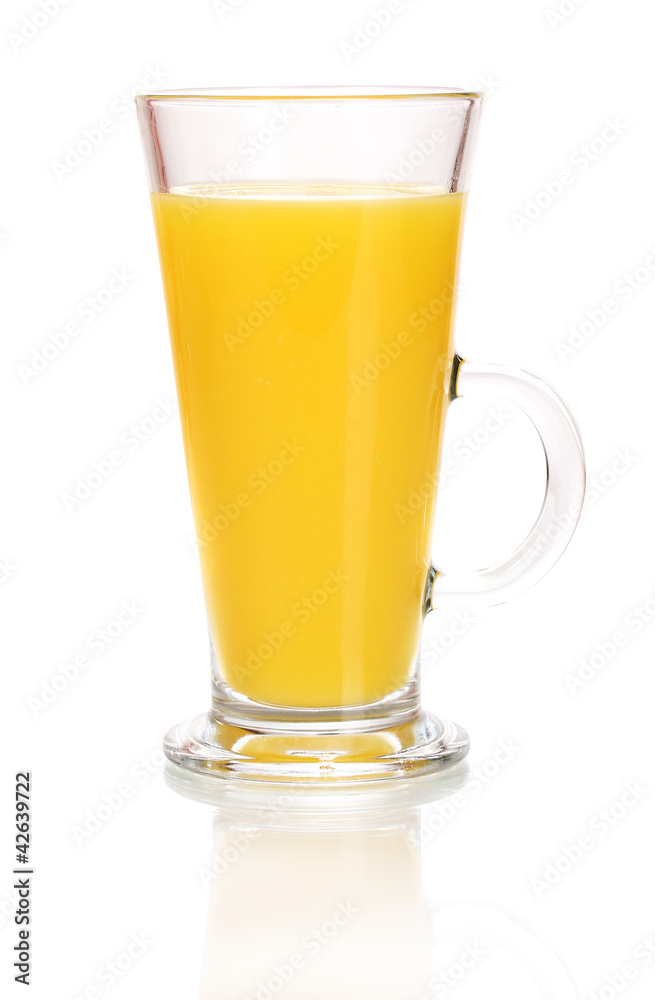 Tropical juice in glass isolated on white Tropical juice in glass isolated on white
