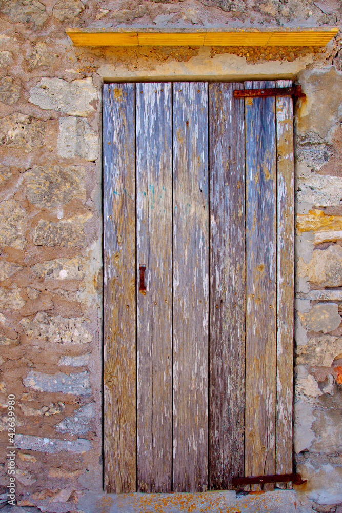 Aged grunge wood stripes door sea weathered