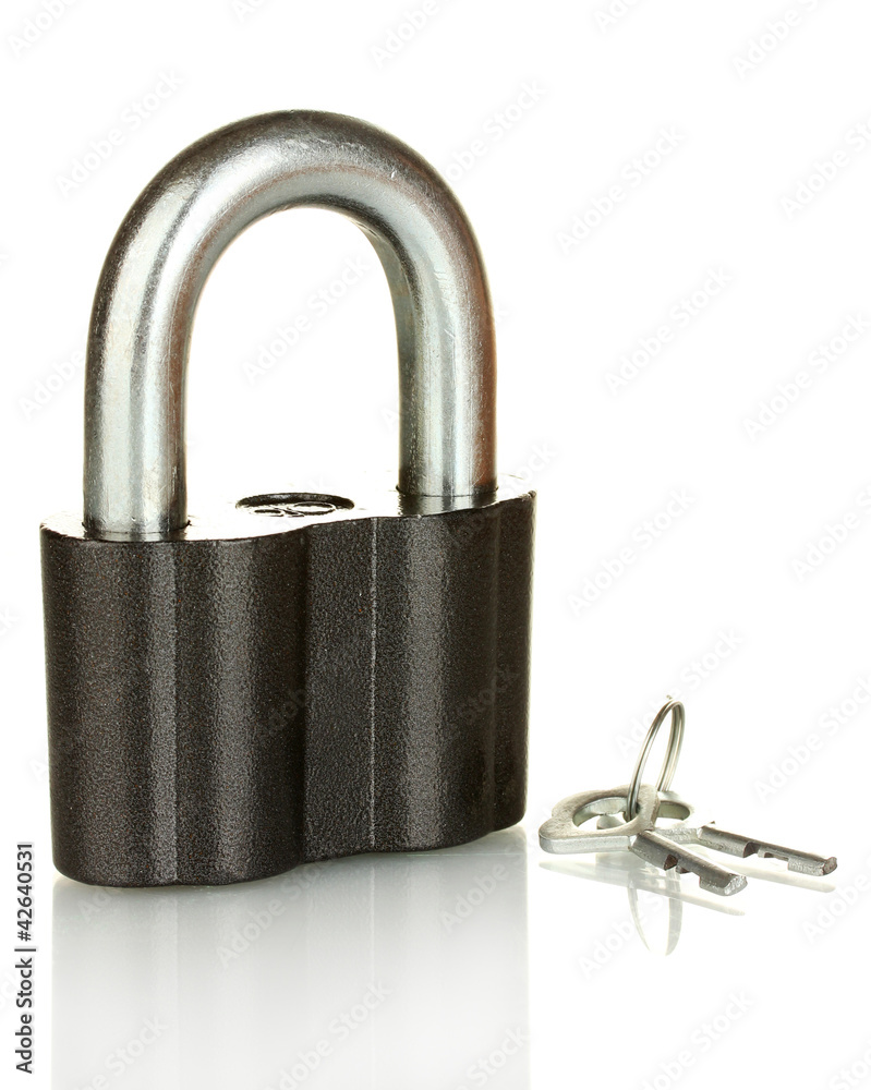 old padlock with keys isolated on white background old padlock with keys isolated on white background