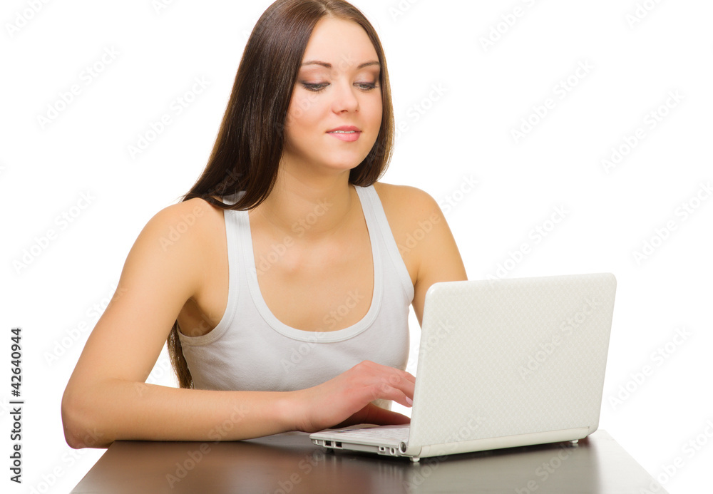 Young woman with laptop Young woman with laptop