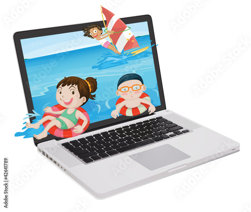 laptop and kids