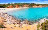 Cala Llenya in Ibiza with turquoise water in Balearic
