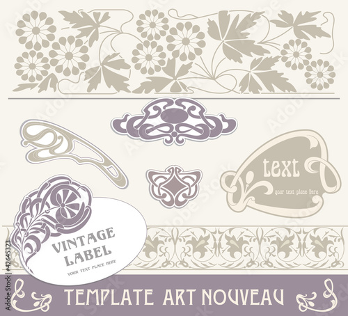 Set vectors art nouveau