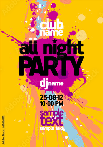 All Night Party design template