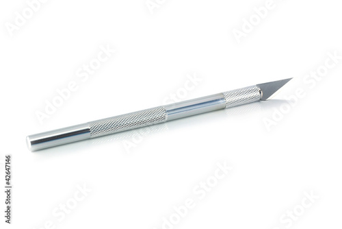A sharp hobby knife isolated on white