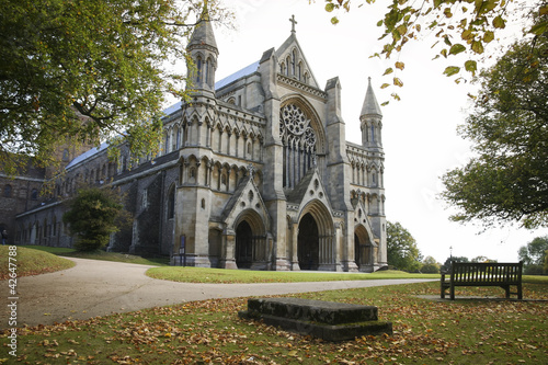 st albans cathedral england autumn photo