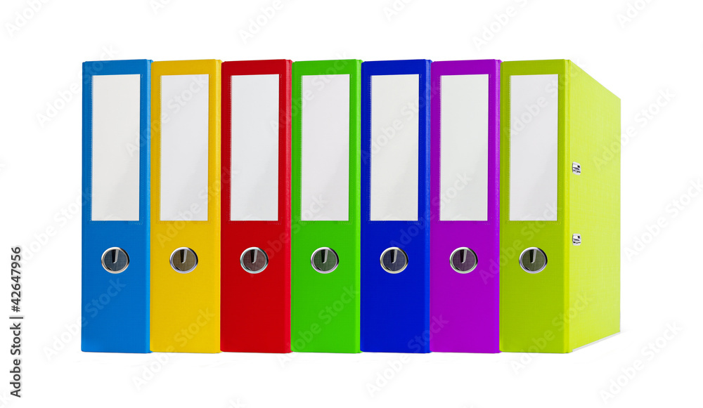 Colorful office folders isolated on white Colorful office folders isolated on white
