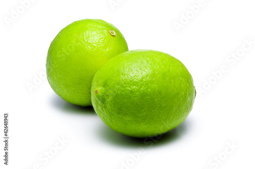 Two Green Limes Isolated