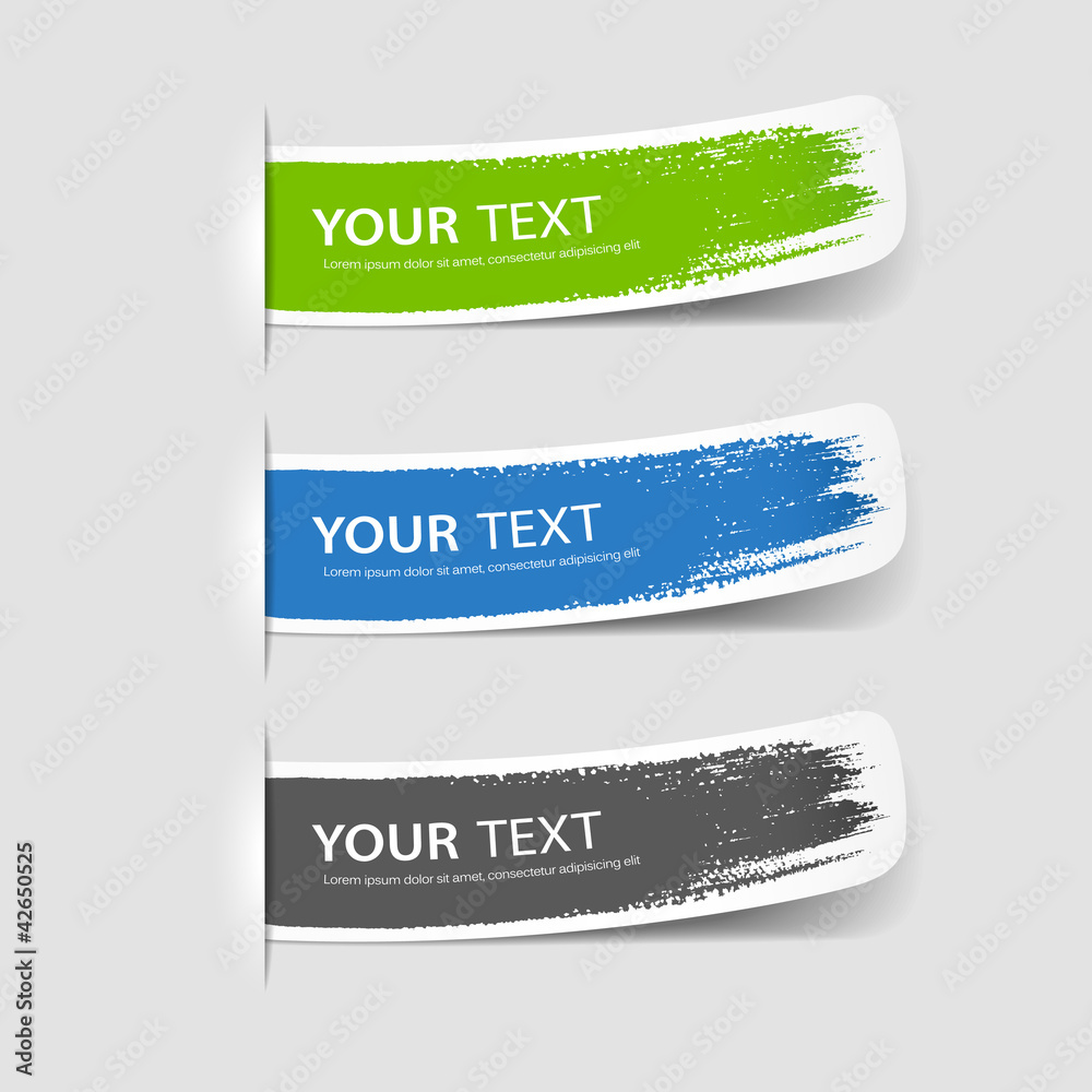 Colorful label brush stroke, vector