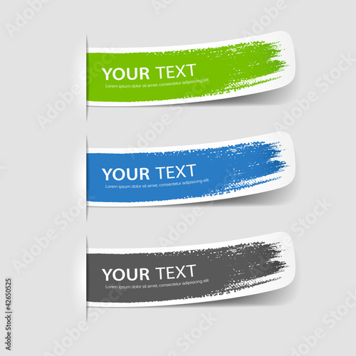 Colorful label brush stroke, vector