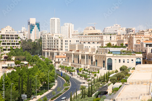 Jerusalem modern quarter near old city area.