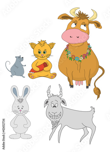 Set cartoon animals