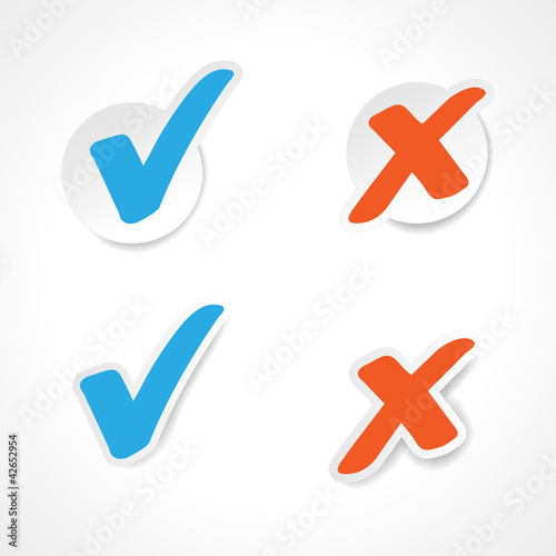 Vector check mark stickers for website.