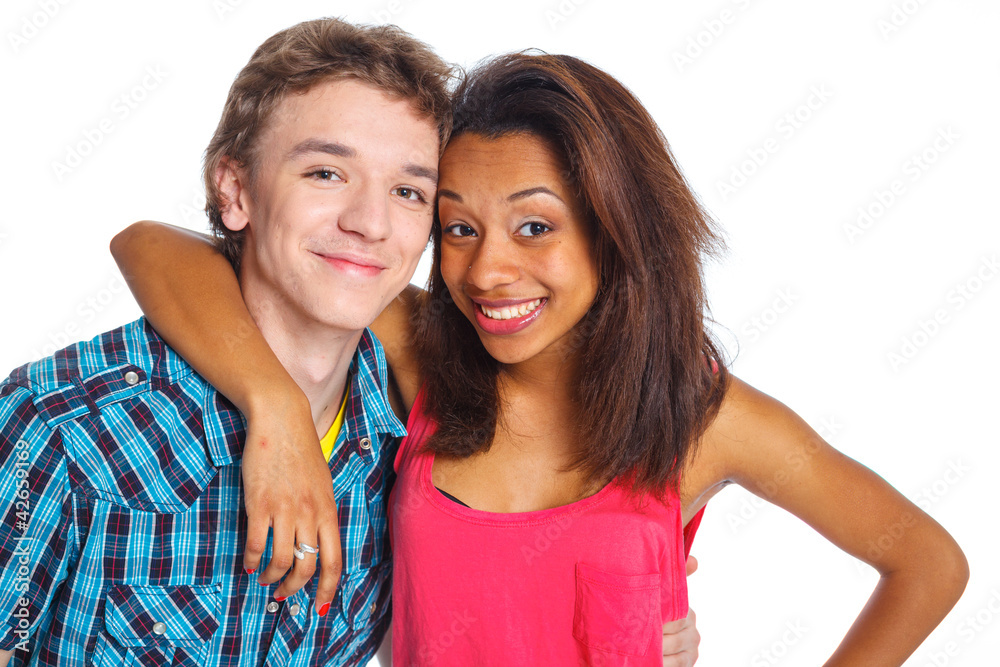 Young man with girlfriend Young man with girlfriend