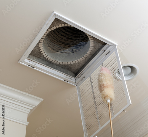 Quadro su tela Dusting vent for air conditioning filter in ceiling