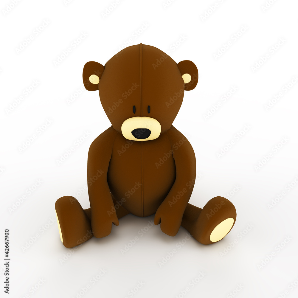 Fototapeta premium plush brown teddy bear isolated on white background