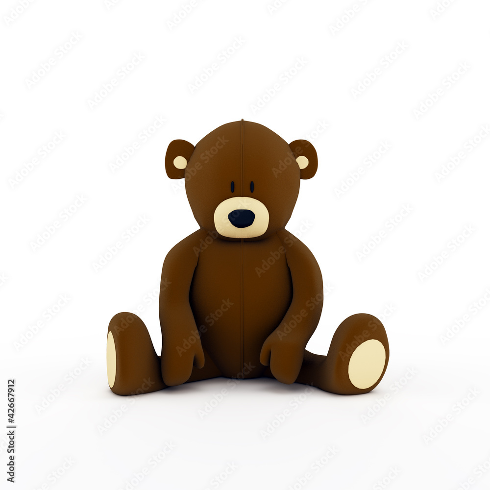 Fototapeta premium plush brown teddy bear isolated on white background
