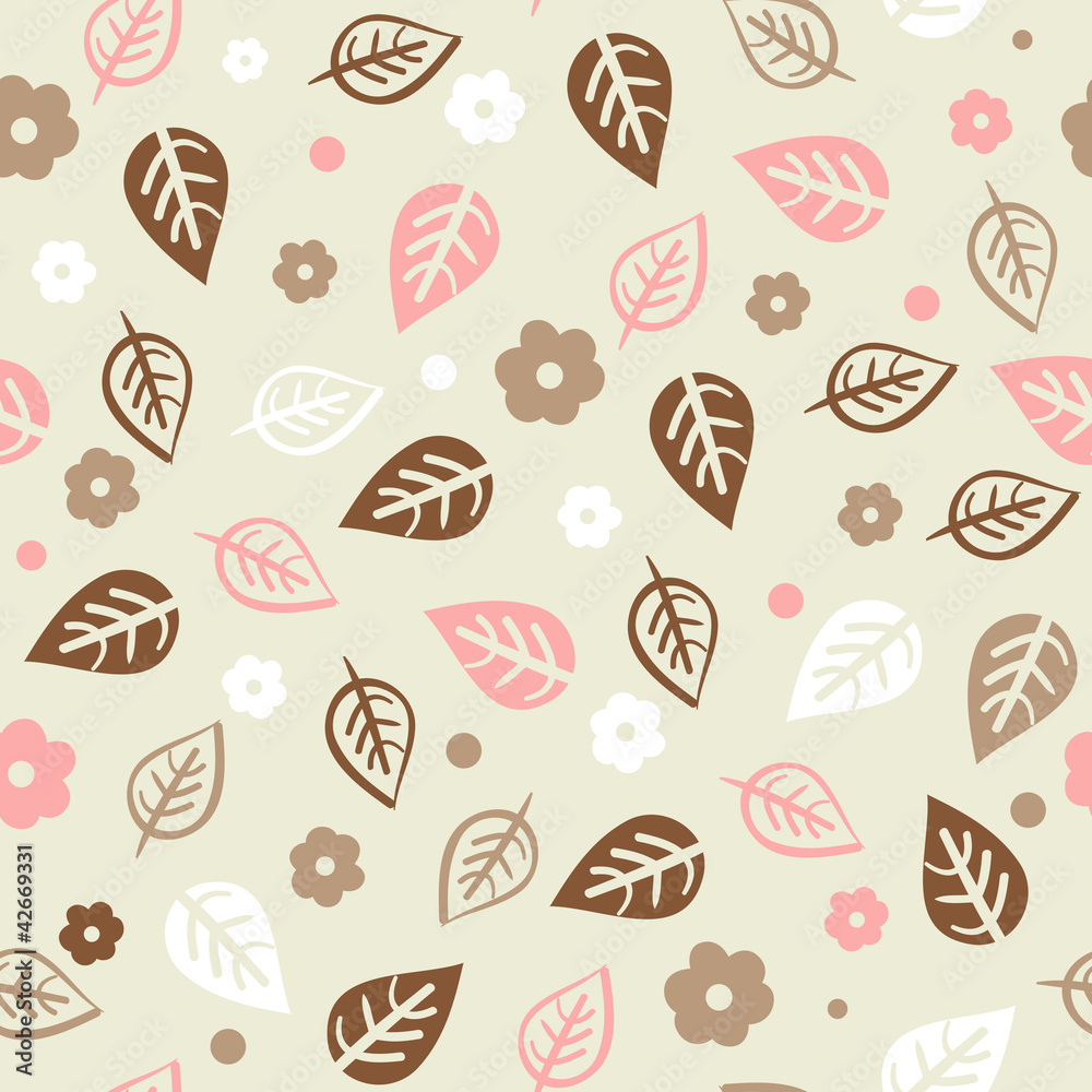 Floral seamless pattern with flowers and leaves Floral seamless pattern with flowers and leaves