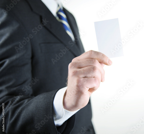 Businessman and business card