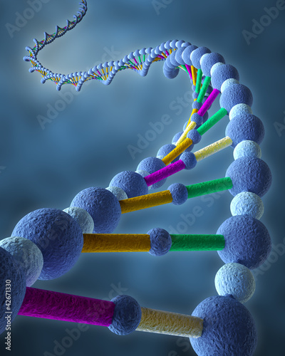 DNA in blue background photo