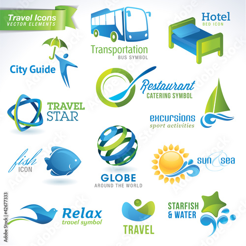 Set of vector travel icons