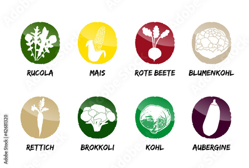 Gemüse Buttons Vektor