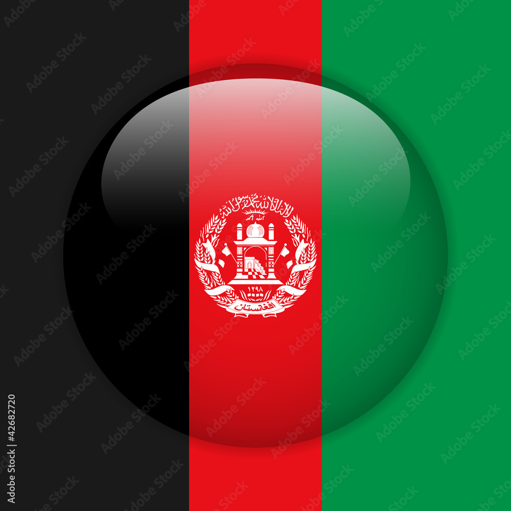 Obraz premium Afghanistan Flag Glossy Button