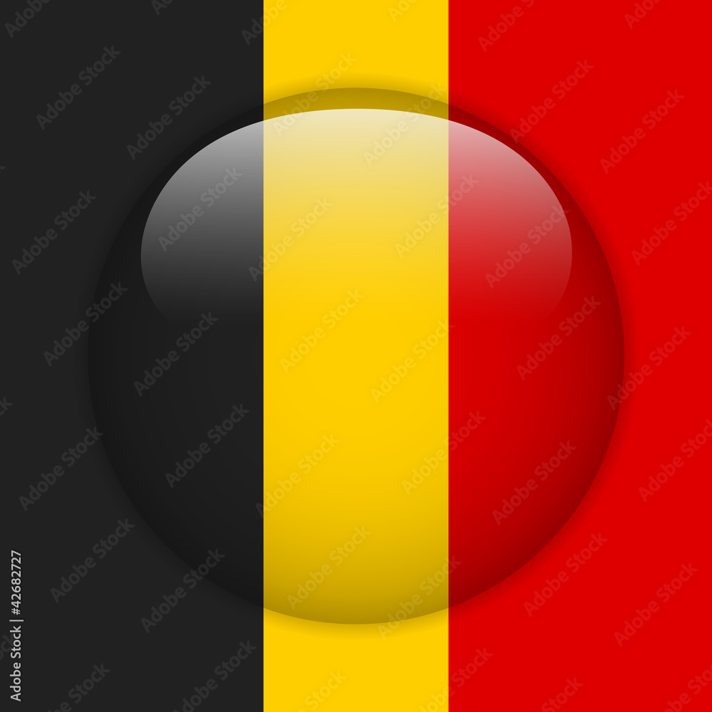 Fototapeta premium Belgium Flag Glossy Button