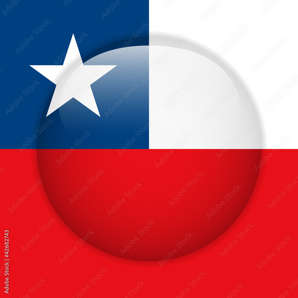 Chile Flag Glossy Button Chile Flag Glossy Button