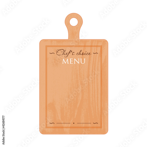Baking wooden board with Chef's choice menu selection
