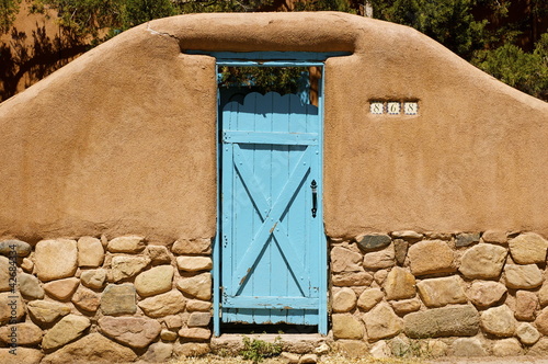 New Mexico Adobe Blue Doorway