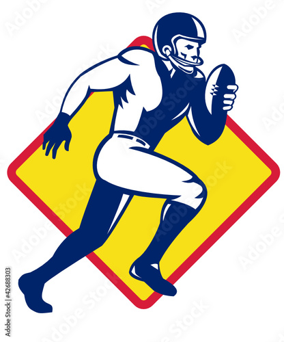 American Quarterback Football Player Running