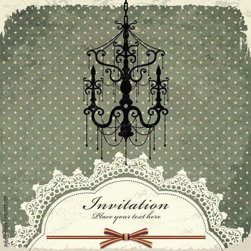 Vintage chandelier frame template