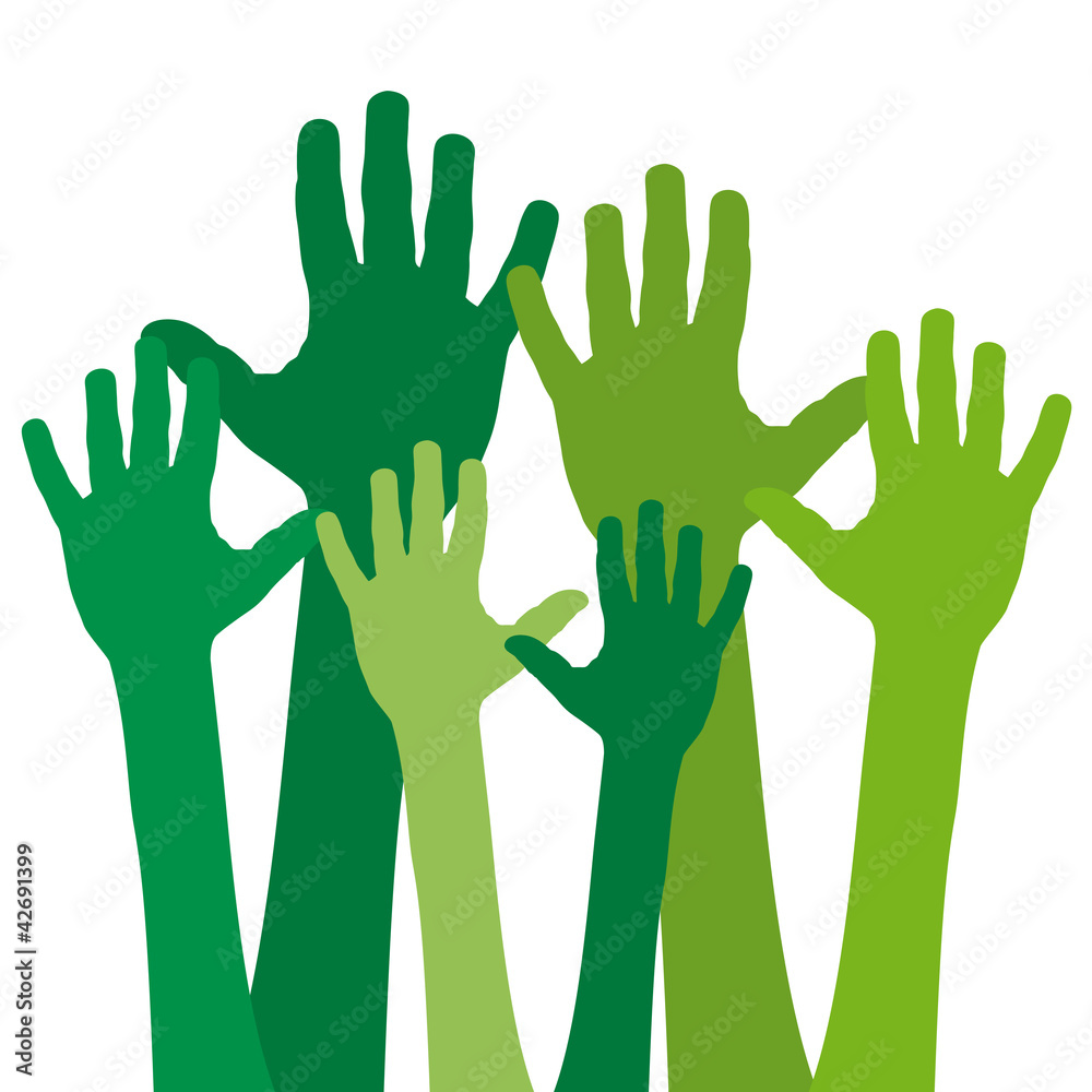 Green hands # Vector