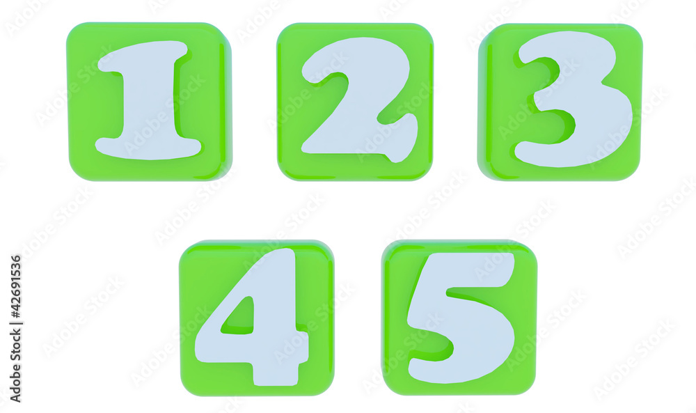Numeric in color square cube Numeric in color square cube