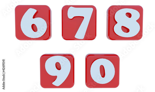 Numeric in color square cube