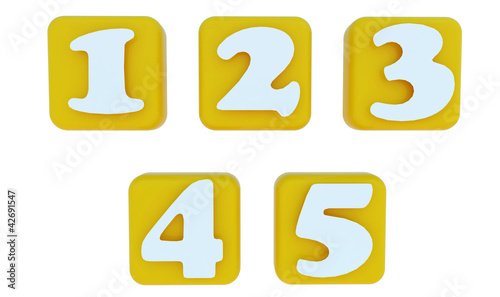 Numeric in color square cube
