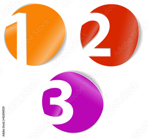 One two three - vector cards with numbers