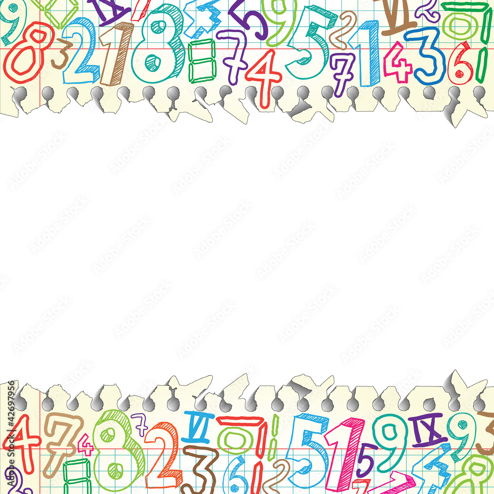 Background made of papers with colorful numbers Background made of papers with colorful numbers