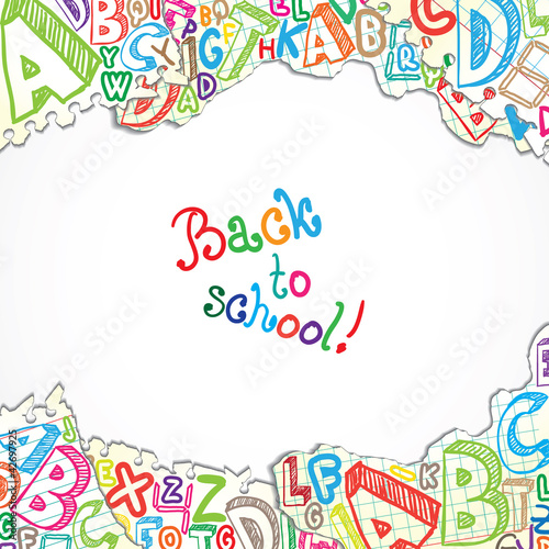 Background made of papers with colorful letters