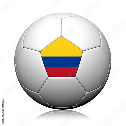 Colombia Flag Pattern 3d rendering of a soccer ball
