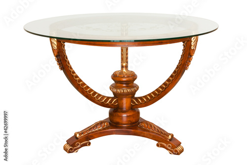 glass top circle table
