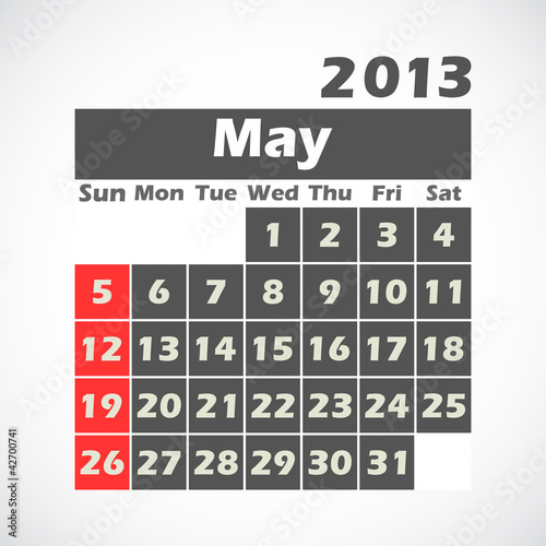 calendar 2013.May