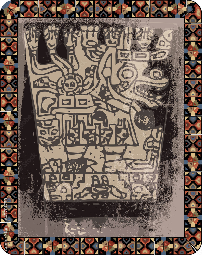 Fototapeta premium Grunge inca icon. Vector illustration