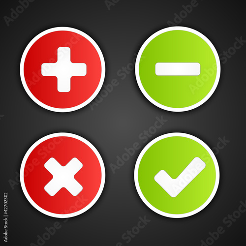 Satin web 2.0 button validation icons.