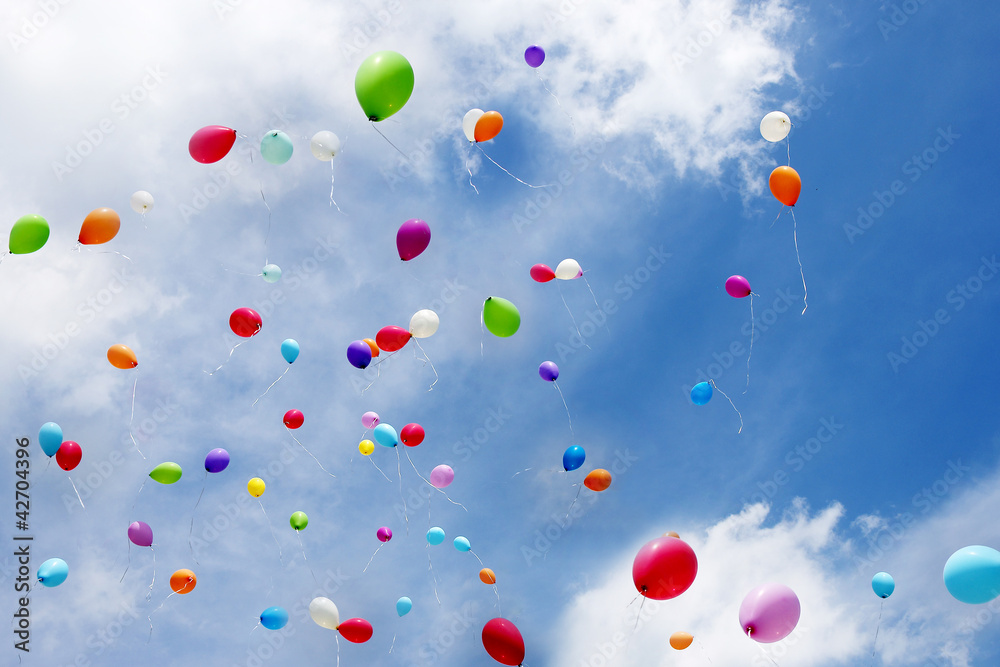Luftballons, toy balloons, Copy space