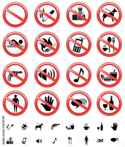 forbidden signs set
